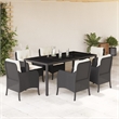 vidaXL Steel Garden Dining Set in Black