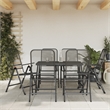 vidaXL 7 Piece Steel Garden Dining Set in Anthracite