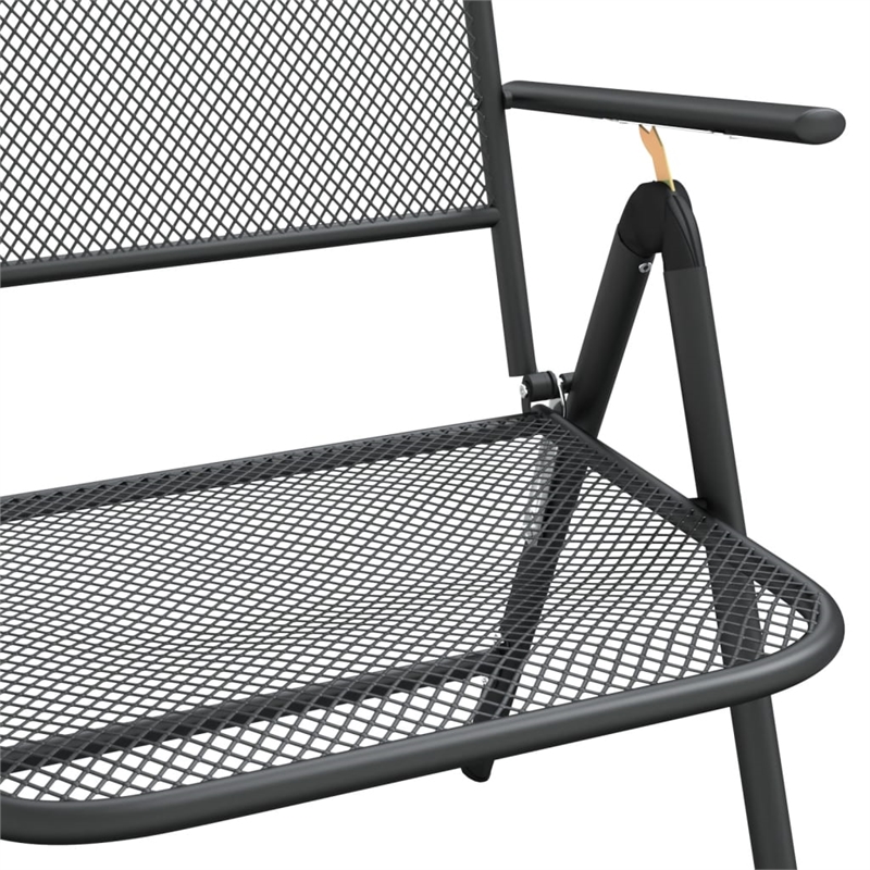 vidaXL 7 Piece Steel Garden Dining Set in Anthracite
