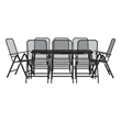 vidaXL 9 Piece Garden Dining Set in Anthracite