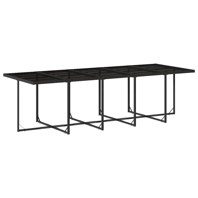 vidaXL 11 Piece Poly Rattan Garden Dining Set in Black/Cream White