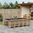 vidaXL Poly Rattan Foldable Garden Dining Set in Gray