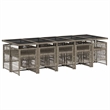 vidaXL Poly Rattan Foldable Garden Dining Set in Gray