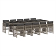vidaXL Poly Rattan Foldable Garden Dining Set in Gray