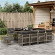 vidaXL Poly Rattan Garden Dining Set in Grey