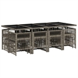 vidaXL Poly Rattan Garden Dining Set in Grey