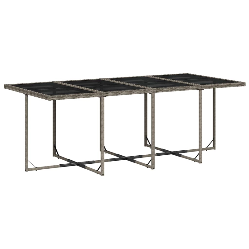 vidaXL Poly Rattan Garden Dining Set in Grey