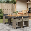 vidaXL 5 Piece Steel Garden Dining Set in Grey