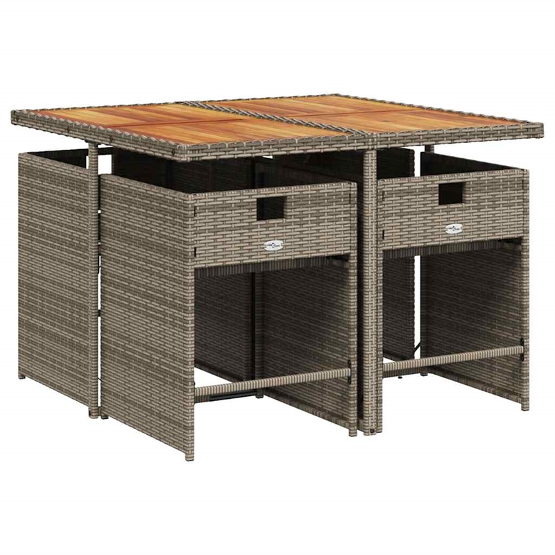 vidaXL 5 Piece Steel Garden Dining Set in Grey