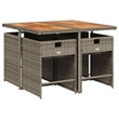 vidaXL 5 Piece Steel Garden Dining Set in Grey