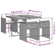 vidaXL 5 Piece Steel Garden Dining Set in Grey