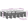 vidaXL 11 Piece Poly Rattan Garden Dining Set in Black/Cream White