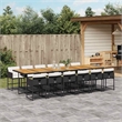 vidaXL 13 Piece Steel Garden Dining Set in Black