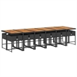 vidaXL 13 Piece Steel Garden Dining Set in Black
