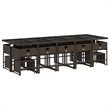 vidaXL 15 Piece Poly Rattan Garden Dining Set in Brown/Cream white