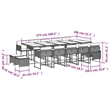 vidaXL 15 Piece Poly Rattan Garden Dining Set in Brown/Cream white