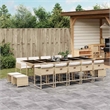 vidaXL Poly Rattan Garden Dining Set in Beige