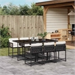 vidaXL 7 Piece Garden Dining Set in Black