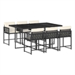 vidaXL 7 Piece Garden Dining Set in Black