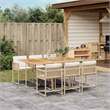 vidaXL 7 Piece Rattan Garden Dining Set in Brown