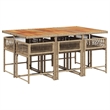 vidaXL 7 Piece Rattan Garden Dining Set in Brown