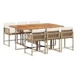 vidaXL 7 Piece Rattan Garden Dining Set in Brown