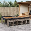vidaXL Poly Rattan Foldable Garden Dining Set in Grey