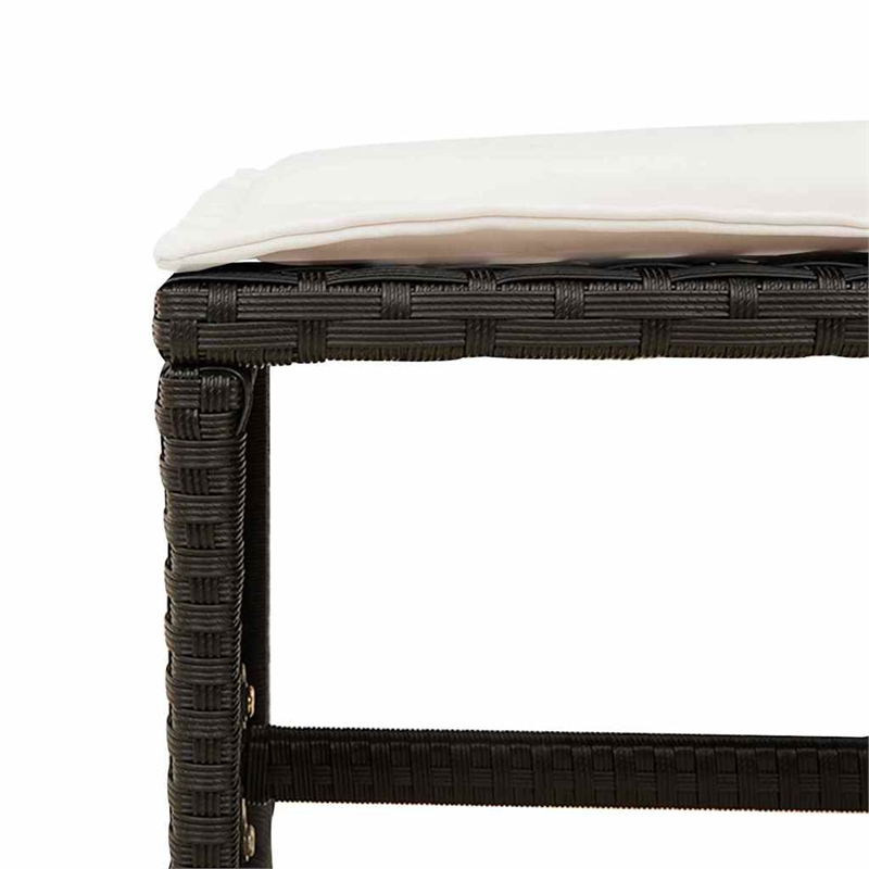 vidaXL 9 Piece Poly Rattan Garden Dining Set in Black/Cream White