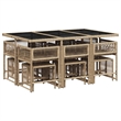 vidaXL 11 Piece Poly Rattan Garden Dining Set in Beige/Cream White/Black