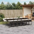 vidaXL Rattan Garden Dining Set in Black/Cream White