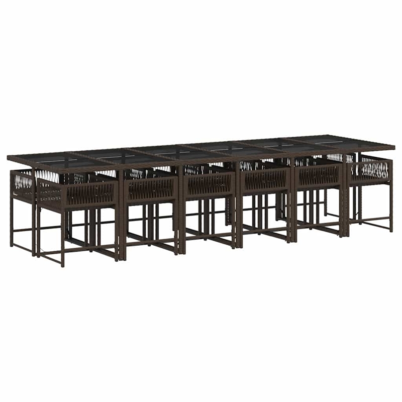 vidaXL Rattan Garden Dining Set in Black/Cream White