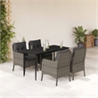 vidaXL 5 Piece Steel Garden Dining Set in Grey