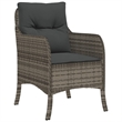 vidaXL 5 Piece Steel Garden Dining Set in Grey