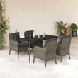 vidaXL Poly Rattan Garden Dining Set in Grey