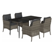 vidaXL Poly Rattan Garden Dining Set in Grey