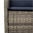 vidaXL Rattan Garden Dining Set in Grey/Black/Navy Blue