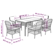vidaXL 7 Piece Poly Rattan Garden Dining Set in Black/Cream White