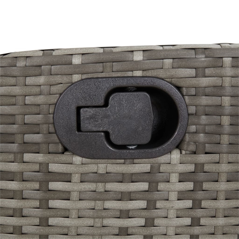 vidaXL 3 Piece Poly Rattan Garden Dining Set in Grey/Black/Navy Blue