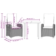 vidaXL 3 Piece Poly Rattan Garden Dining Set in Grey/Black/Navy Blue