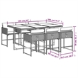 vidaXL 7 Piece Poly Rattan Garden Dining Set in Brown/Cream white