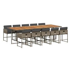 vidaXL Steel Garden Dining Set in Grey