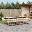 vidaXL 13 Piece Poly Rattan Garden Dining Set in Beige/Cream White/Black