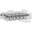 vidaXL 13 Piece Poly Rattan Garden Dining Set in Beige/Cream White/Black