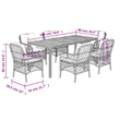 vidaXL 7 Piece Poly Rattan Garden Dining Set in Black/Cream White