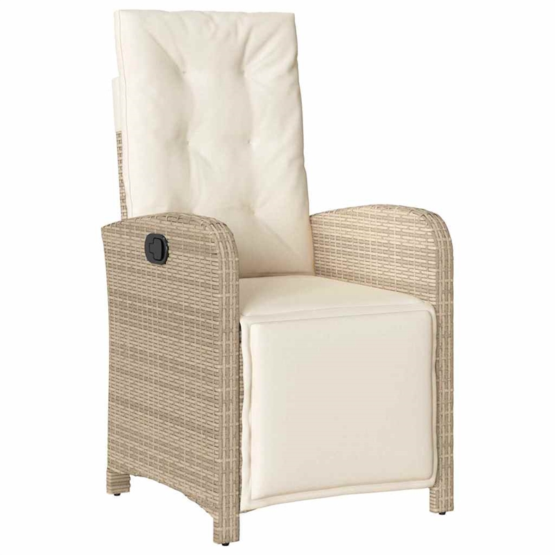 vidaXL 7 Piece Rattan Garden Dining Set with Cushions in White