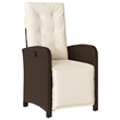 vidaXL 5 Piece Rattan Garden Dining Set in Black/Cream White