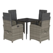 vidaXL 5 Piece Poly Rattan Garden Dining Set in Black/Dark Grey