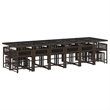 vidaXL 17 Piece Poly Rattan Garden Dining Set in Brown/Cream white