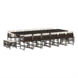 vidaXL 17 Piece Poly Rattan Garden Dining Set in Brown/Cream white
