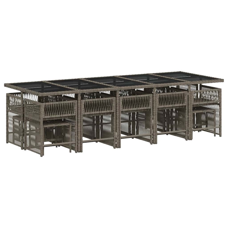 vidaXL 15 Piece Garden Dining Set in Grey